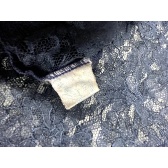 Vintage 70s EARLY BIRD LINGERIE Womens (36) Navy‎ Blue 70s Nylon Lace Slip Dress - Picture 6 of 6